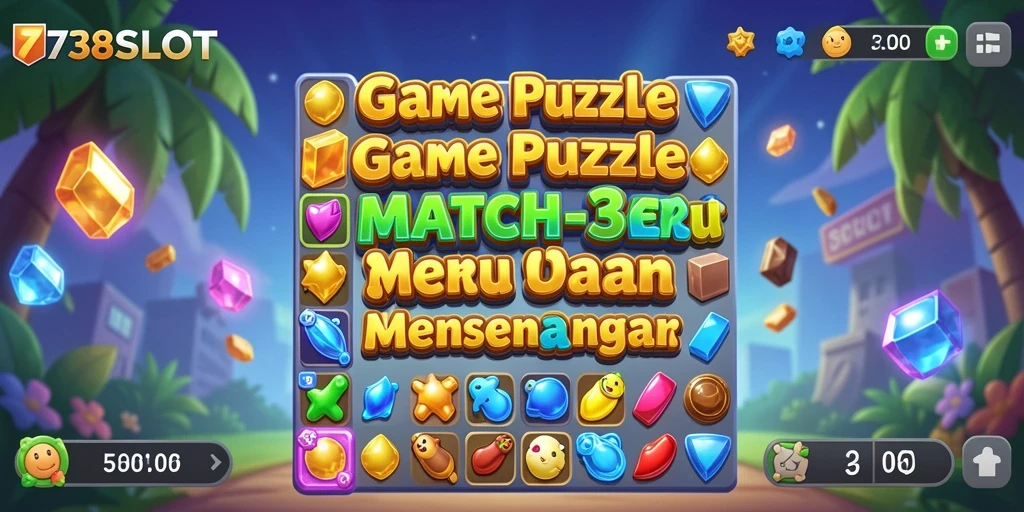 Screenshot gameplay 738SLOT menampilkan kombinasi simbol yang penuh warna.