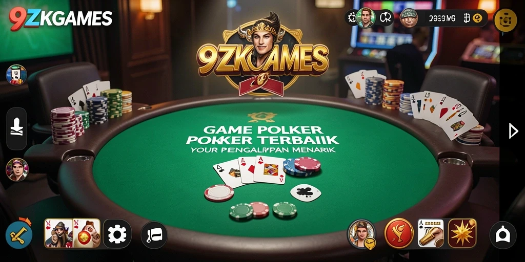 Tampilan seru gameplay Poker di 9ZKGAMES.