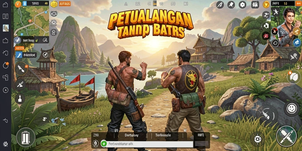 Tangkapan layar AIFA66 menampilkan pemandangan indah dalam dunia terbuka.