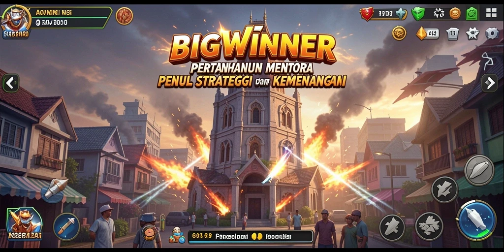 Tampilkan gameplay menakjubkan dari BIGWINNER saat membangun pertahanan menara.