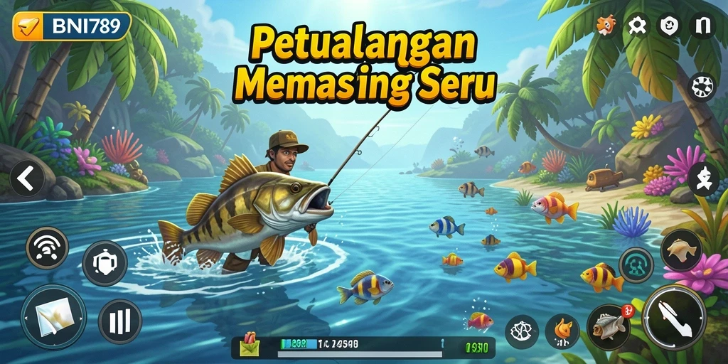 Screenshot gameplay <strong>BNI789</strong> yang menampilkan aksi seru memancing.