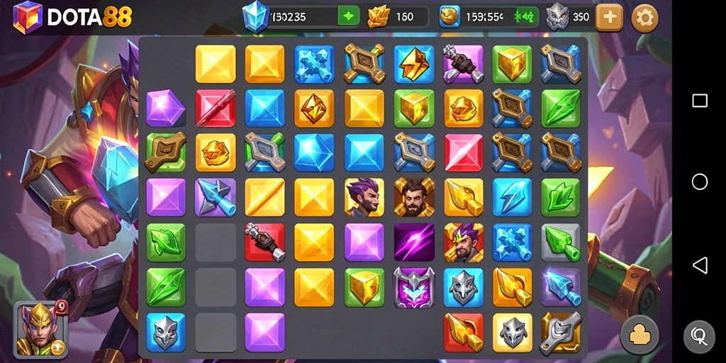 Gameplay seru DOTA88 dengan tantangan Match-3 yang menawan.