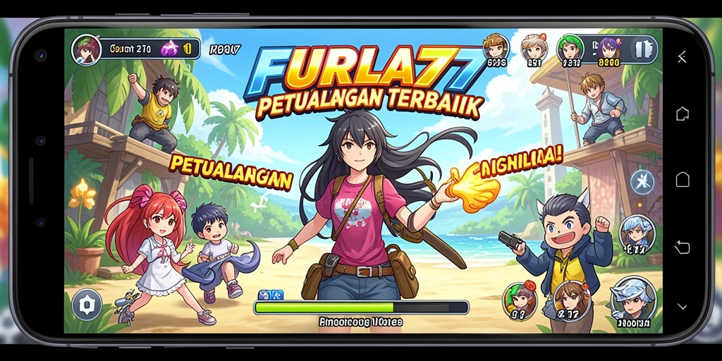 Tampilan gameplay menarik dari FURLA77 dengan karakter anime.