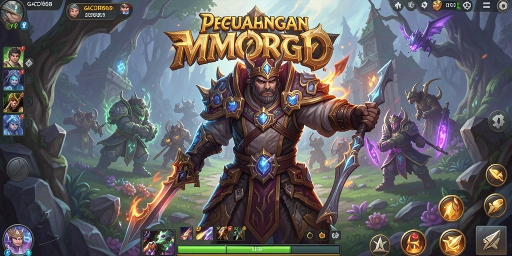 Tangkapan layar GACOR668 menampilkan pertempuran epik antara pemain dan monster.