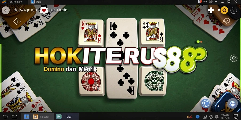 Tampilan gameplay seru dalam HOKITERUS88, bermain domino bersama teman.