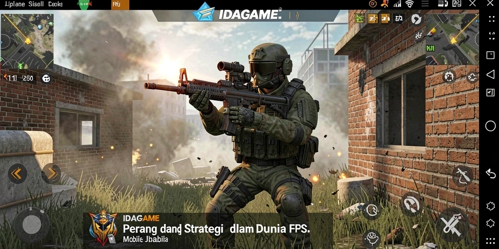Screenshot gameplay IDAGAME menunjukkan aksi tembak-menembak yang intens.