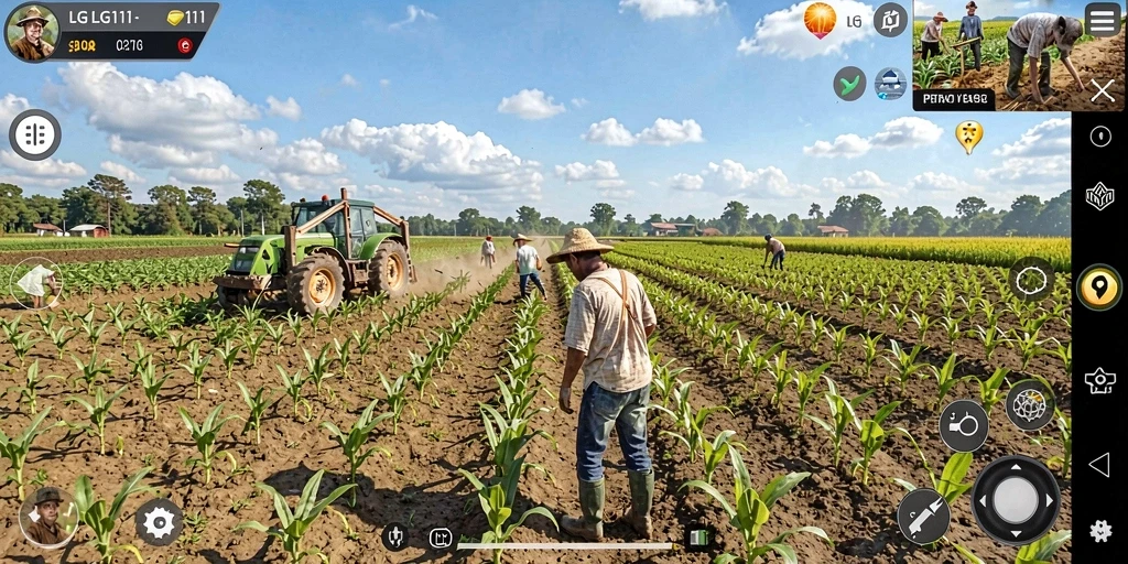 Tampilan gameplay menarik di dunia pertanian LG111.