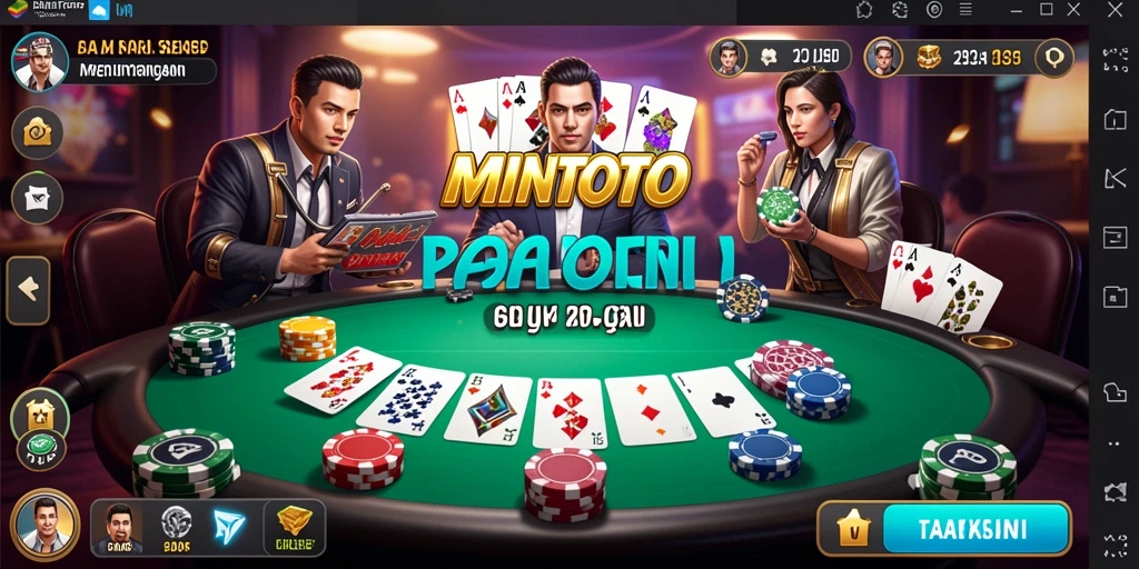 Gambaran utama gameplay Poker dalam MINTOTO yang menarik.