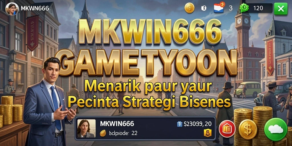 Screenshot menunjukkan gameplay seru dari MKWIN666 dengan elemen manajemen bisnis.