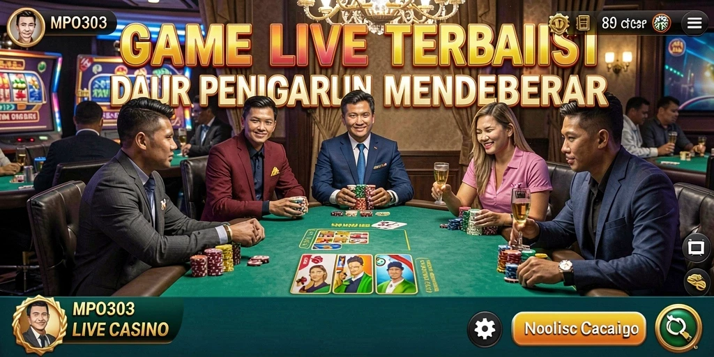 Tampilan utama MPO303 menampilkan dealer langsung dan pemain yang aktif.