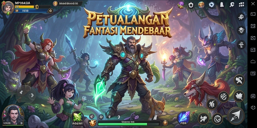 Tangkapan layar MPO88ASIA menampilkan pertarungan seru di dunia fantasi.