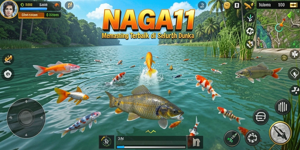 Tampilan menarik gameplay memancing di NAGA11.