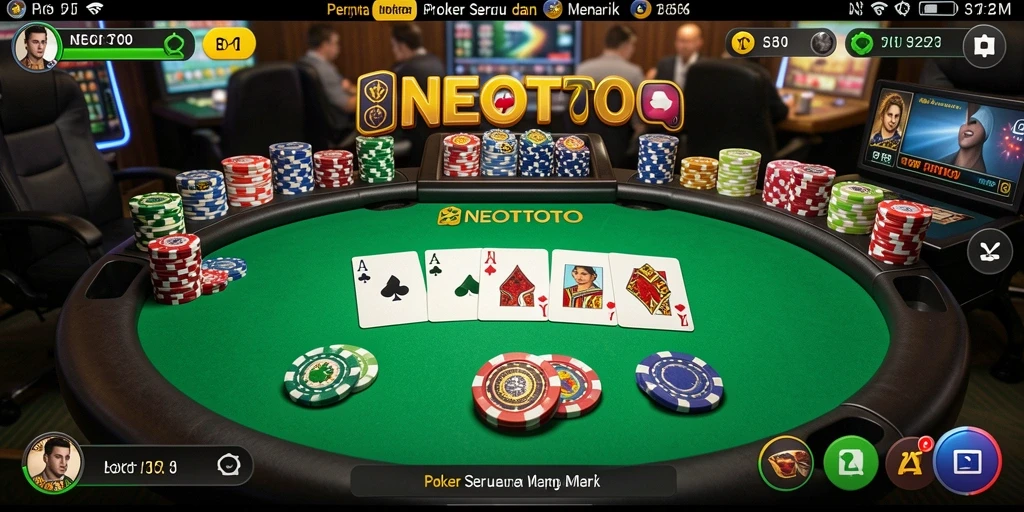 Tampilan gameplay seru di NEOTOTO yang menampilkan aksi poker.