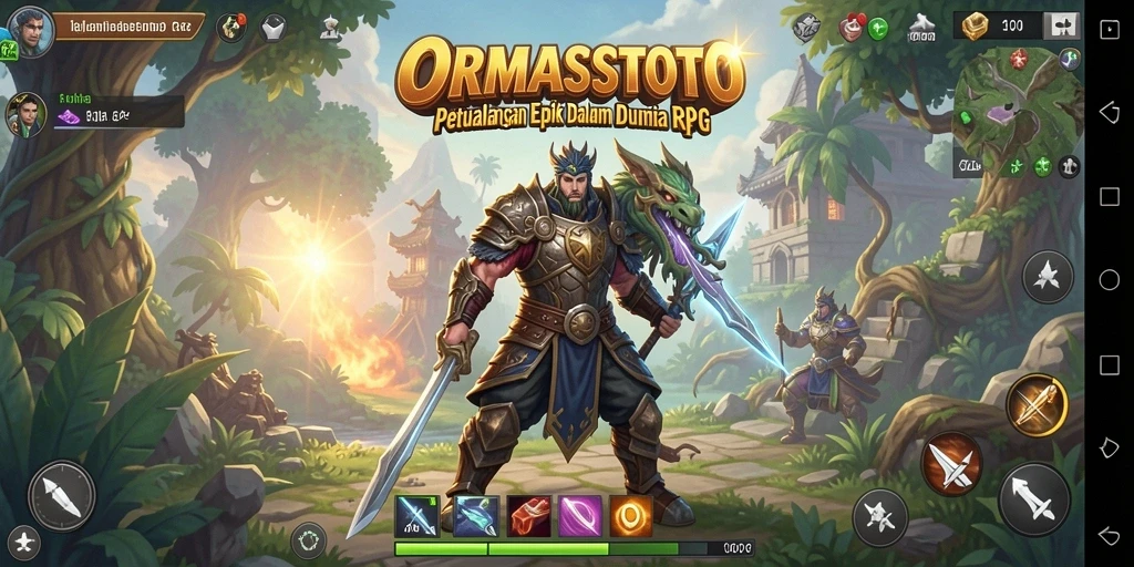 Screenshot gameplay ORMASSTOTO menampilkan pertarungan epik dan karakter yang menarik.