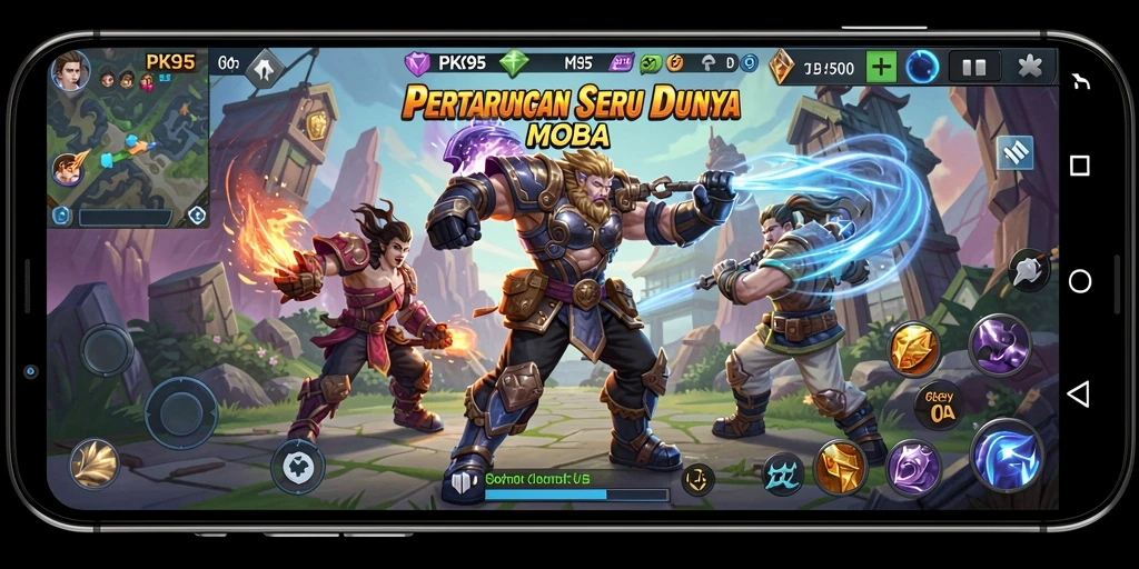 Gameplay menegangkan di PK95 saat karakter bertarung.