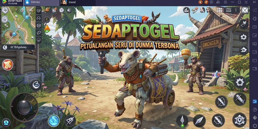 Screenshot gameplay SEDAPTOGEL menampilkan aksi eksplorasi Open World.