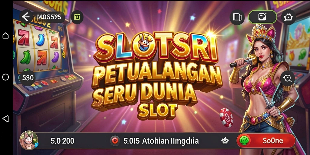 Screenshot SLOTSRI menampilkan momen seru dalam permainan slot.