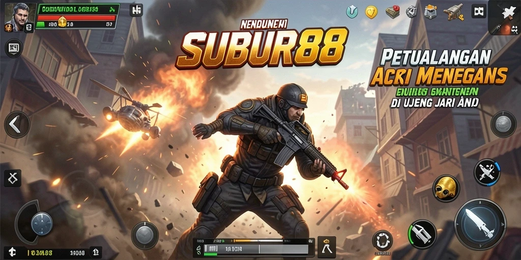 Screenshot menampilkan karakter aksi epik dalam SUBUR88.