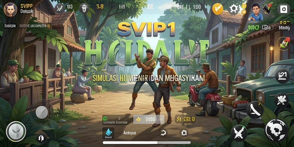 Screenshot gameplay SVIP1 yang menampilkan karakter dan interaksi dalam dunia simulasi.