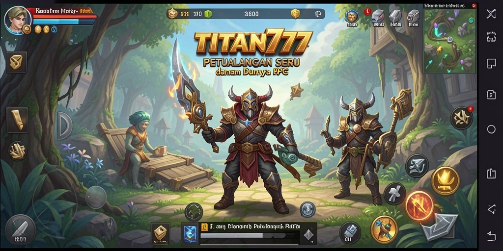 Tampilan gameplay seru di TITAN777, menunjukkan aksi RPG yang mendebarkan.