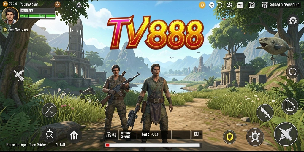 Screenshot gameplay TV888 menampilkan petualangan di dunia terbuka yang menakjubkan.