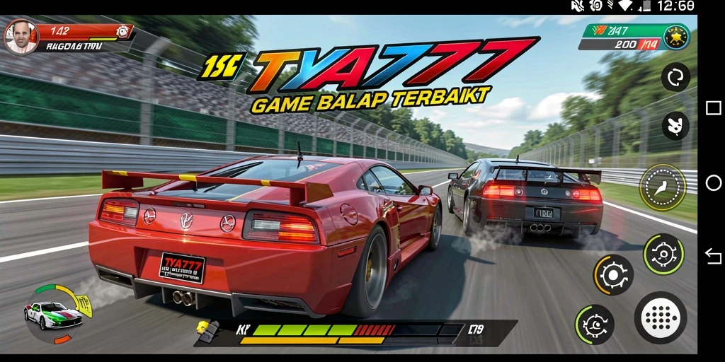 Gameplay Racing seru dengan kecepatan tinggi dan lintasan menantang.
