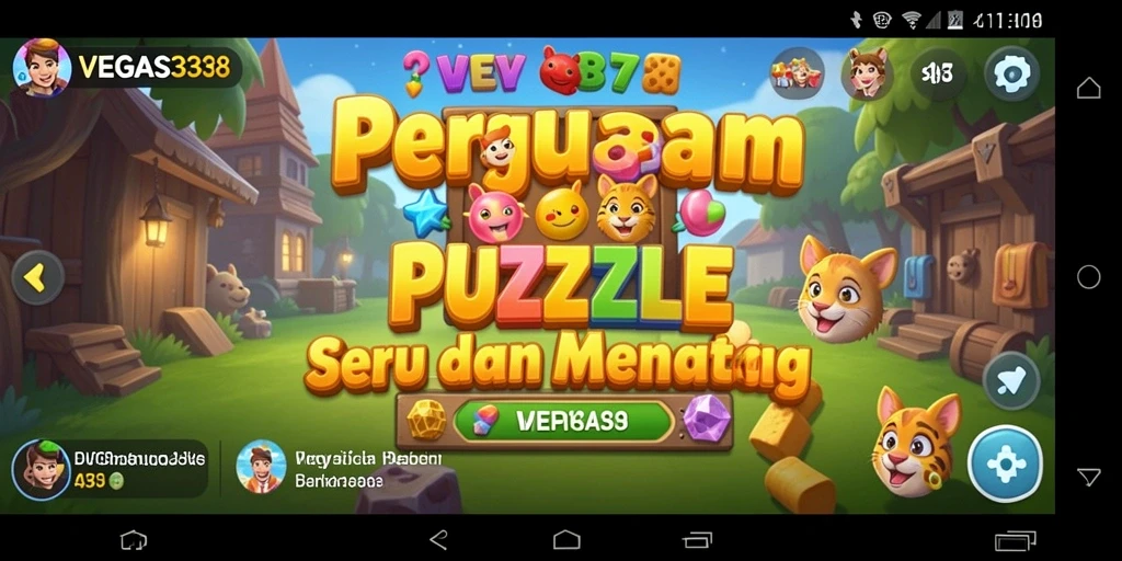 Screenshot gameplay VEGAS338 menunjukkan tantangan Puzzle yang menarik.